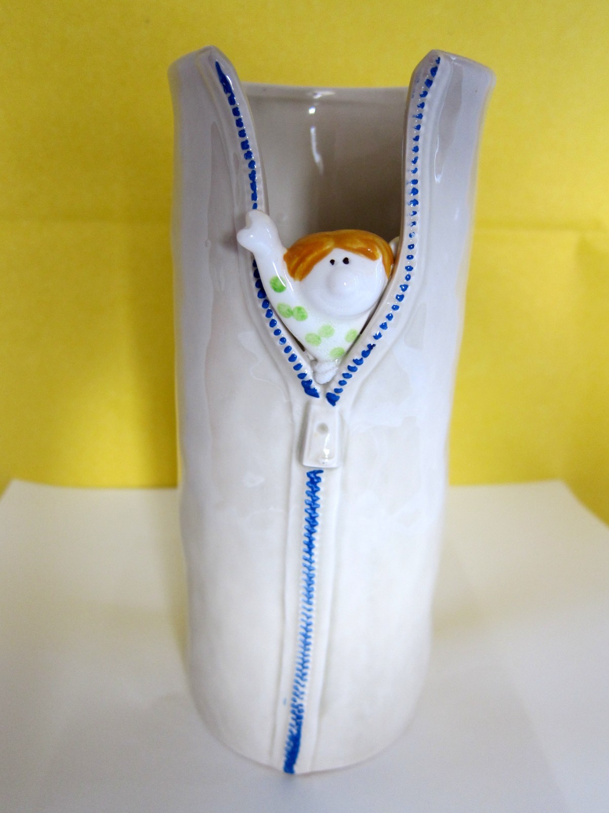 Vintage FITZ and FLOYD Vase with Zipper and Imp Vintage FITZ and FLOYD Vase with Zipper and Imp