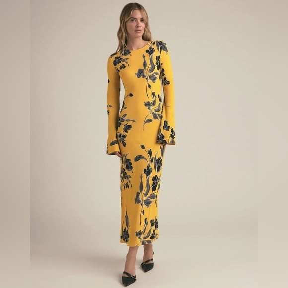 NWT Favorite Daughter the Truly Madly dress in buttercup yellow black floral XS NWT Favorite Daughter the Truly Madly dress in buttercup yellow black floral XS