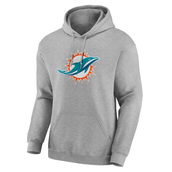 NFL Miami Dolphins Men\'s Team Logo Pullover Hoodie Grey Size Large New