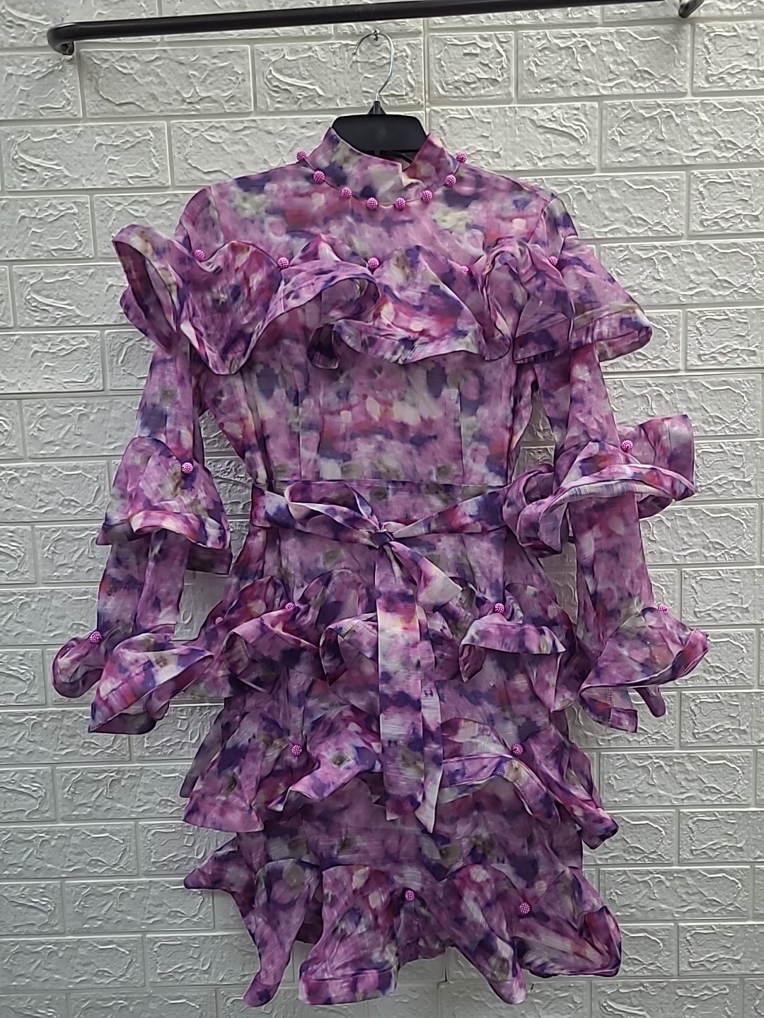 New Zimmermann Kaleidoscope Frill Long Sleeve Dress Size Large