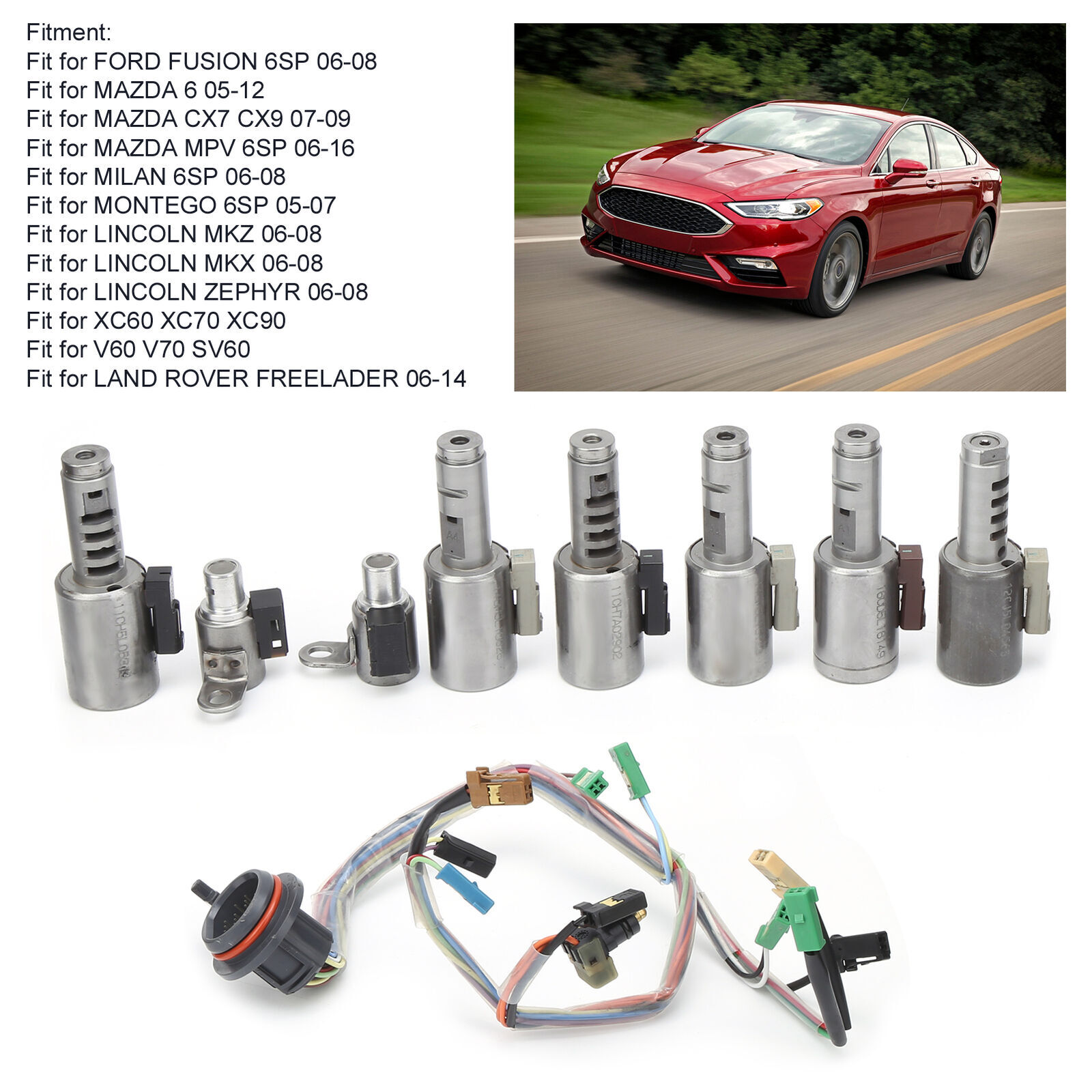 AF21 TF-81SC Transmission Solenoid Kit w/ Harness For Ford Mazda Lincoln