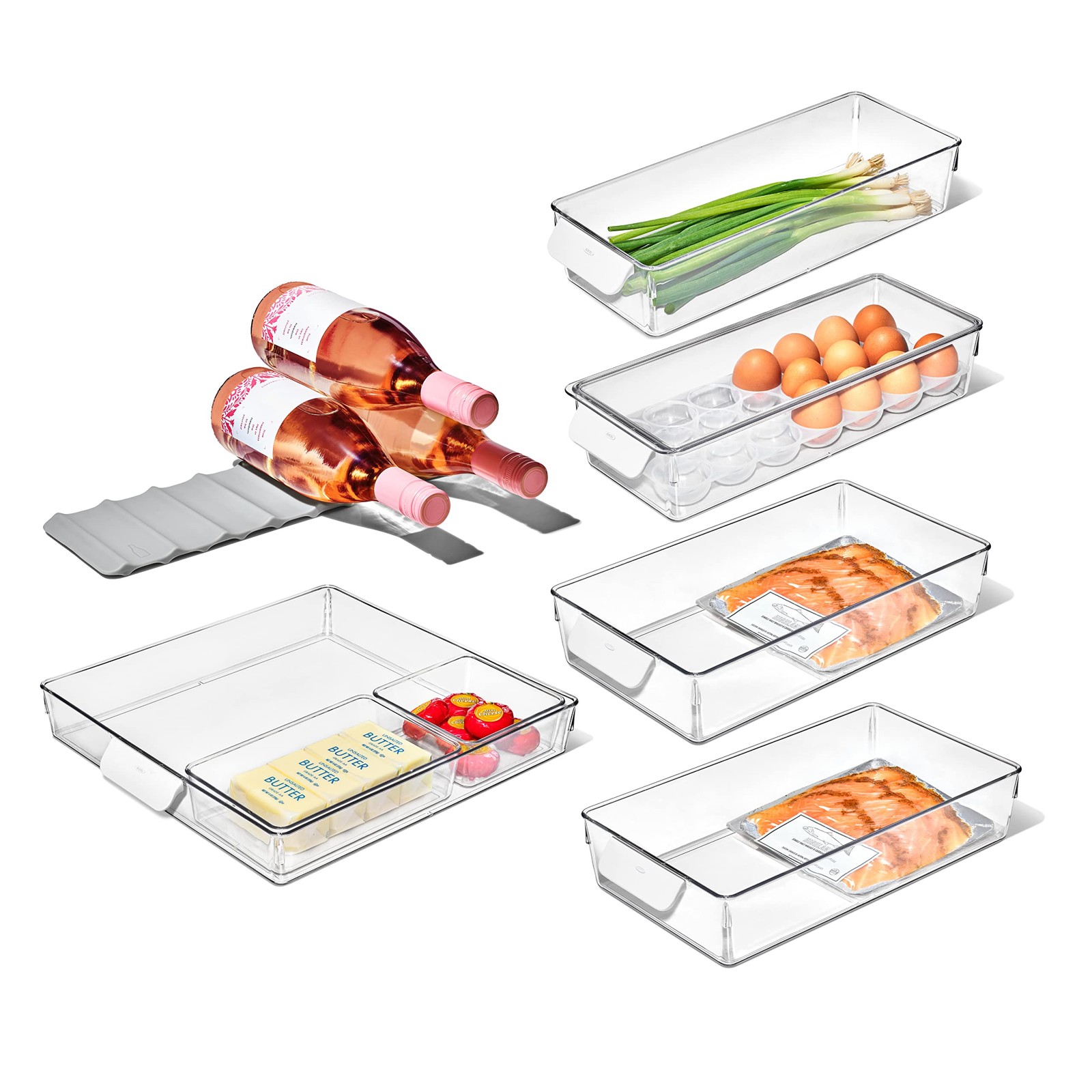 CLEAR/WHITE - OXO 8PC BIN FRIDGE STARTER VARIOUS SIZES CLEAR 23209500