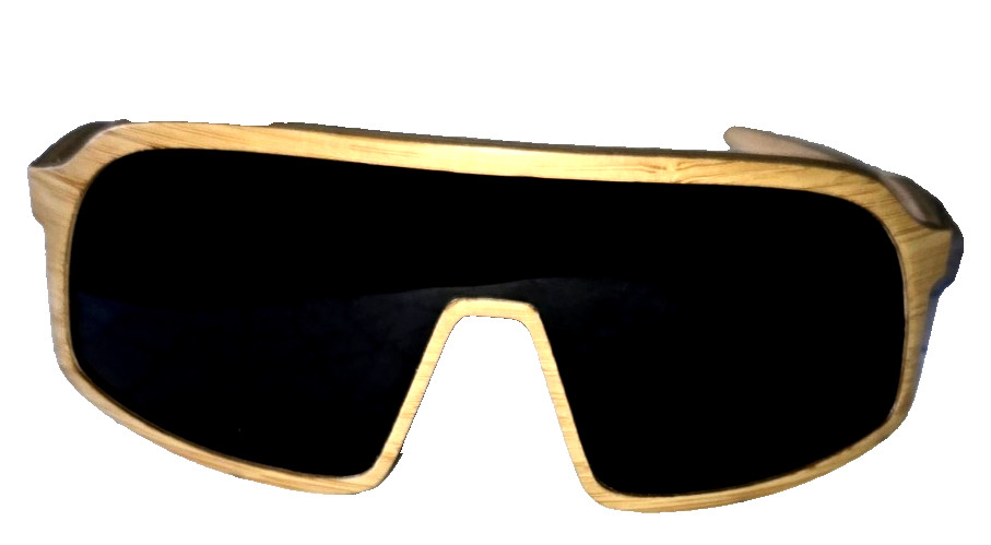 Unisex Bamboo Wood Frame Full Face Sport Style Sunglasses Abalone Coastal Sides
