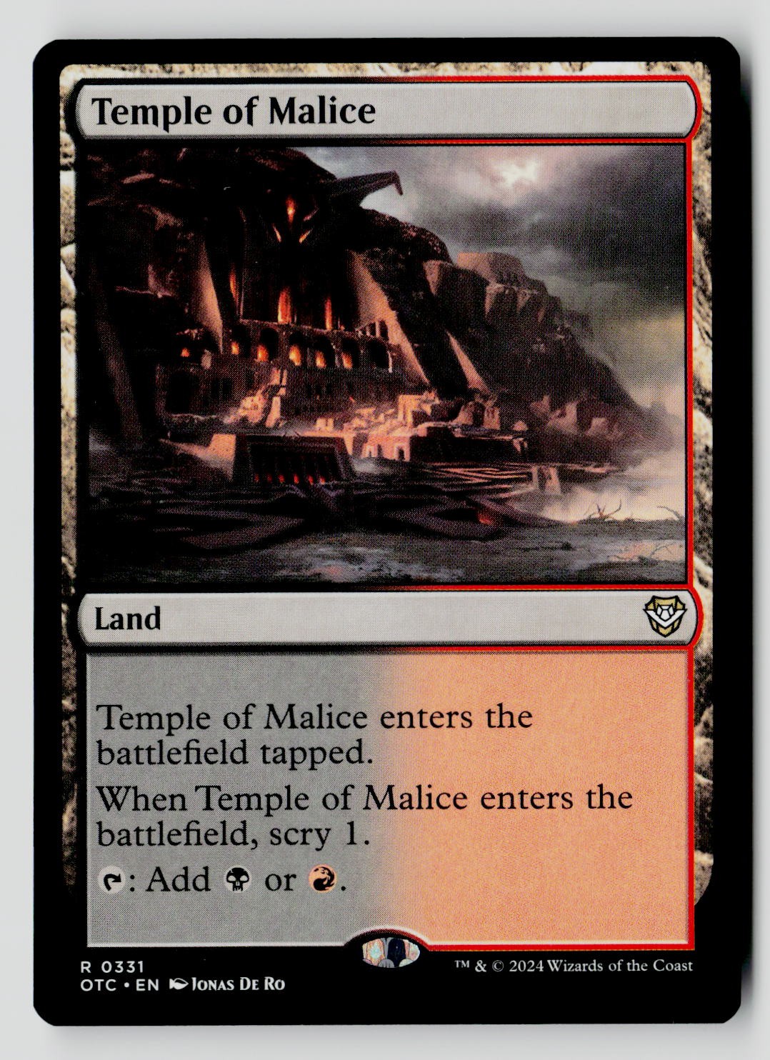 Temple of Malice 331 R MTG OTC NM