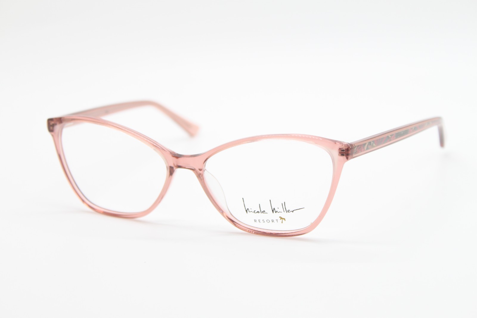NEW NICOLE MILLER CAP FERRAT C02 PINK CLEAR AUTHENTIC EYEGLASSES 56-15