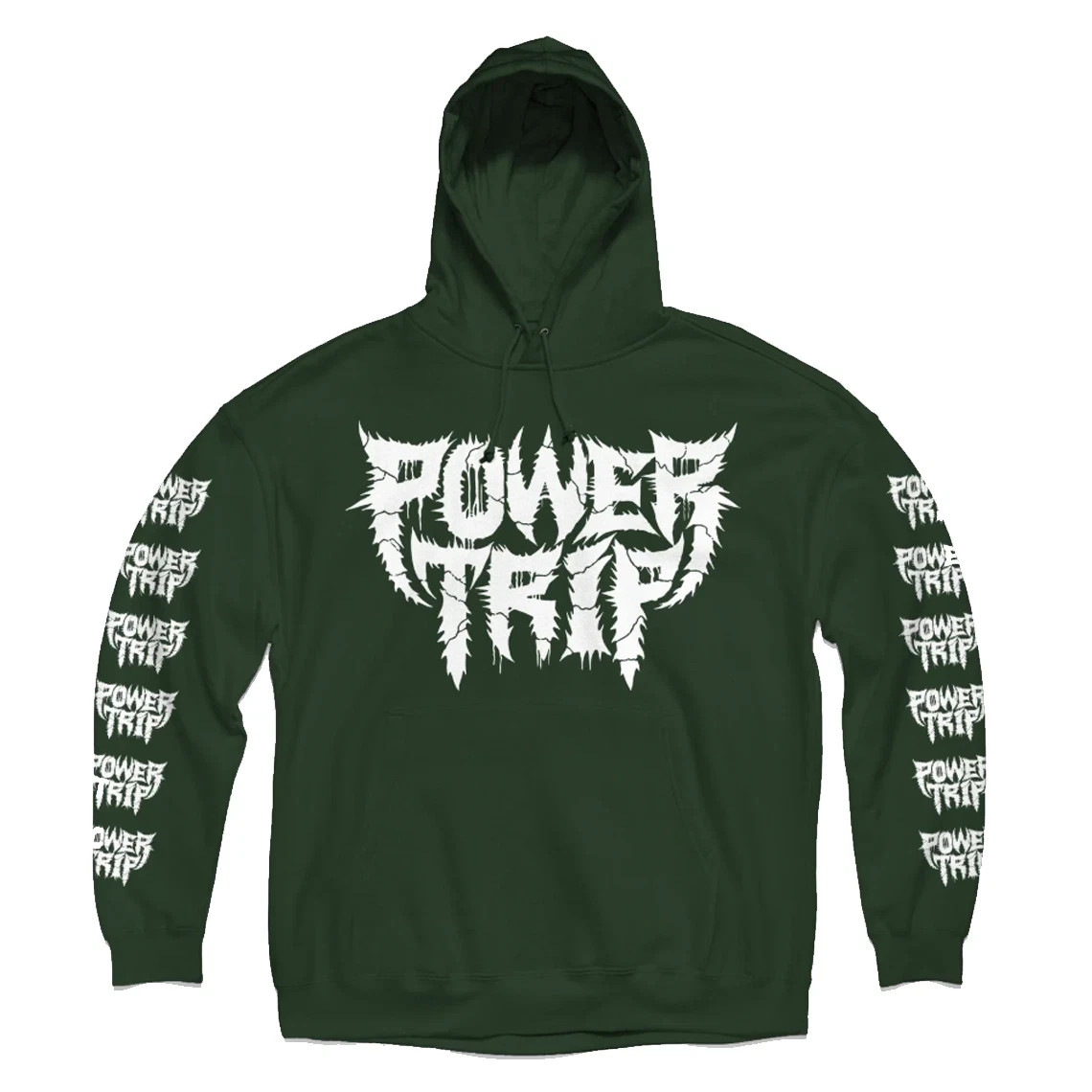Power Trip Spikey Logo Sleeves Green Hoodie All Size AR3653