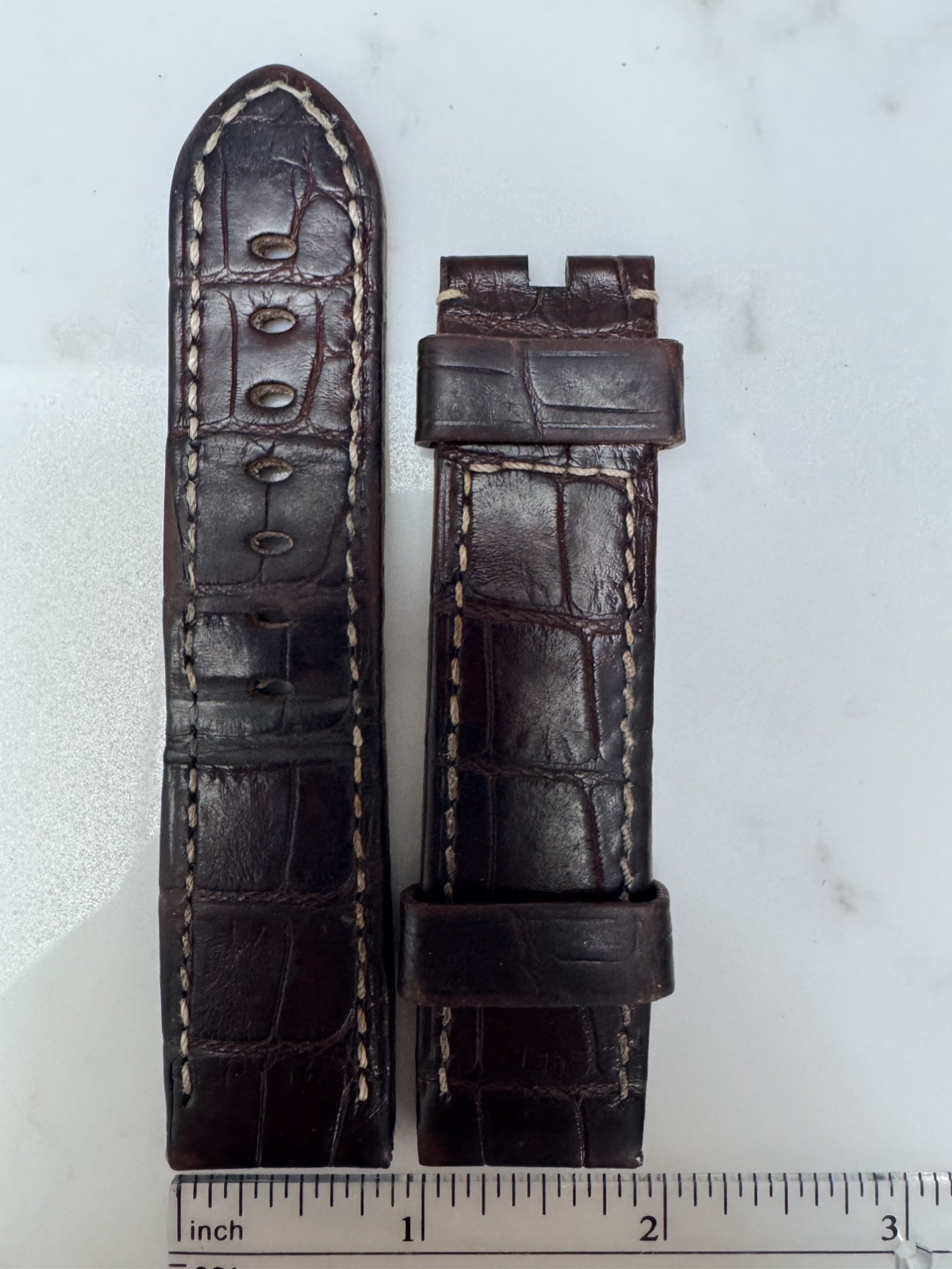 Panerai 22mm OEM Alligator Dark Brown Strap Authentic 