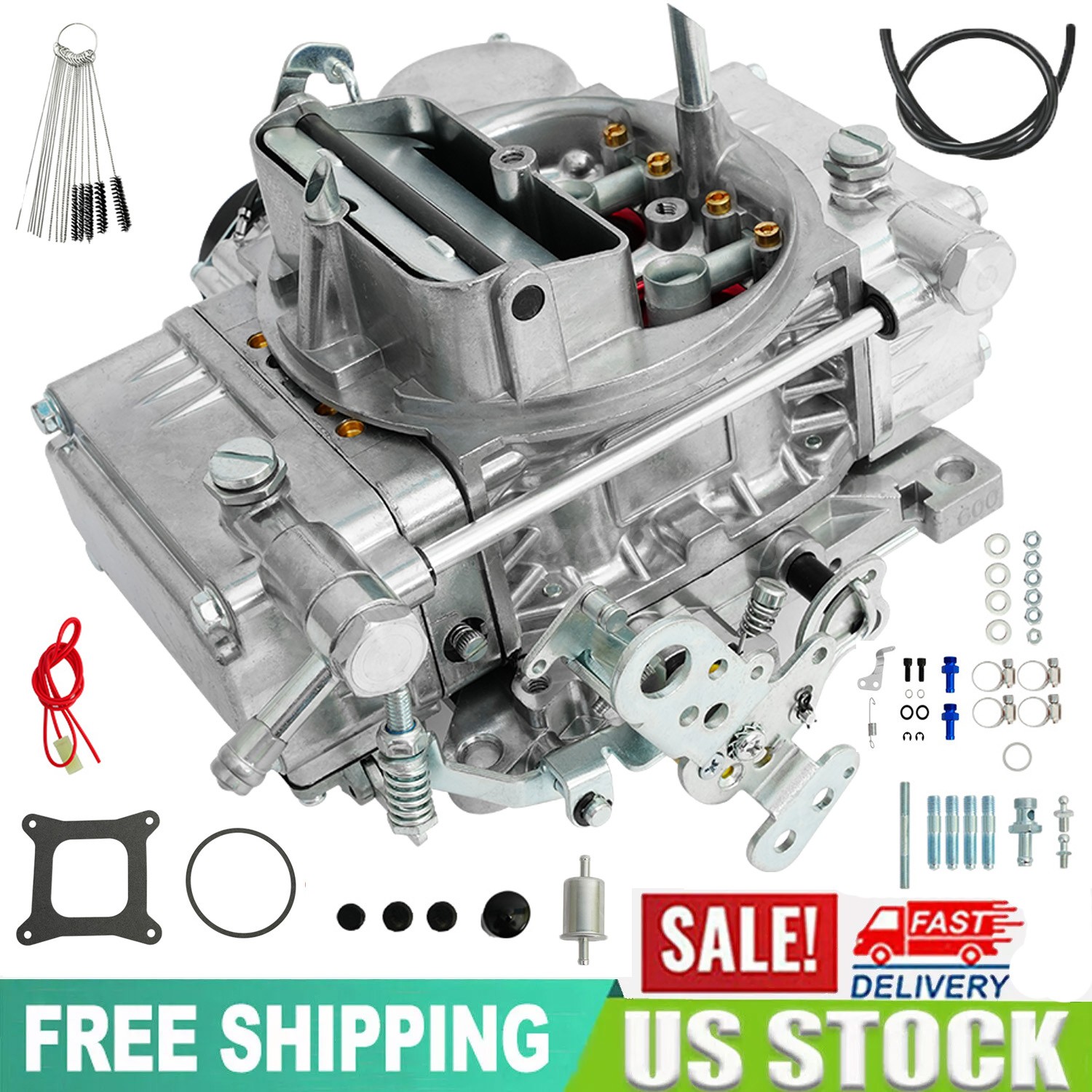 4 Barrel Double-Pumper Carburetor Electric Choke Fits 650 CFM Brawler BR-67255