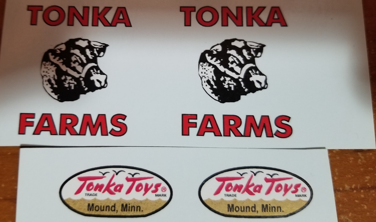 TONKA TRUCK FARM STAKE TRUCK 58-61 WATER SLIDE DECAL SET