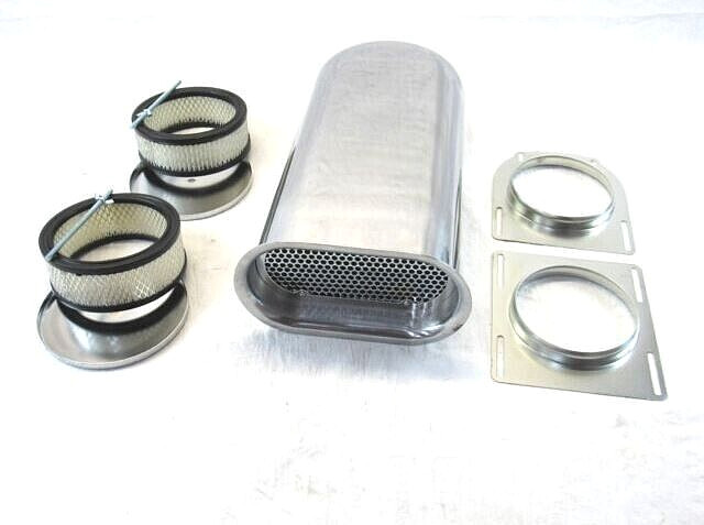 Hillborn Style Dual Quad 4 Barrel Aluminum Carb Scoop Polished E40007P