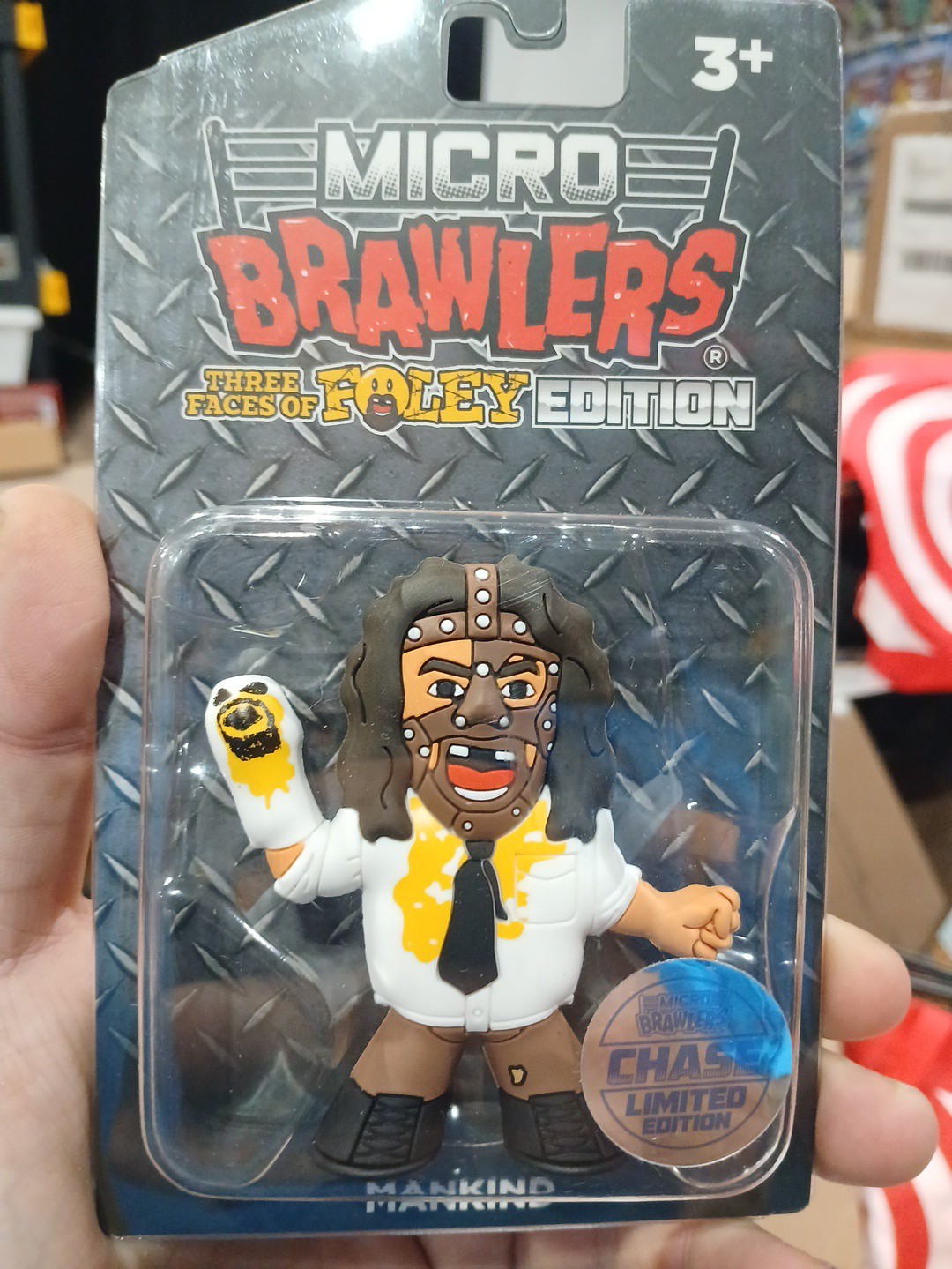 MANKIND (THREE FACES OF FOLEY) EDITION CHASE VARIANT MICRO BRAWLERS  W/PROTECTOR