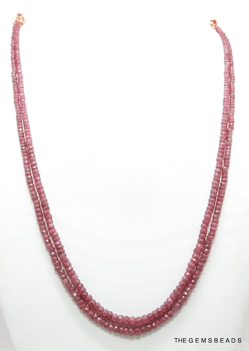 Natural Burmese Ruby Faceted Beads, Size 3mm–5mm, 20