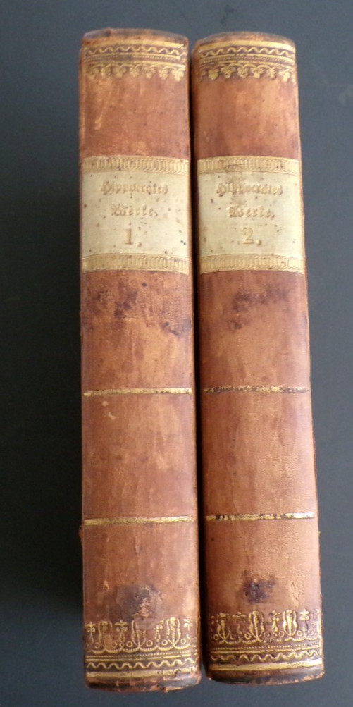 Rare antique 1837 & 38 Hippocrates Works 2 book set German Beautiful copies 2/2
