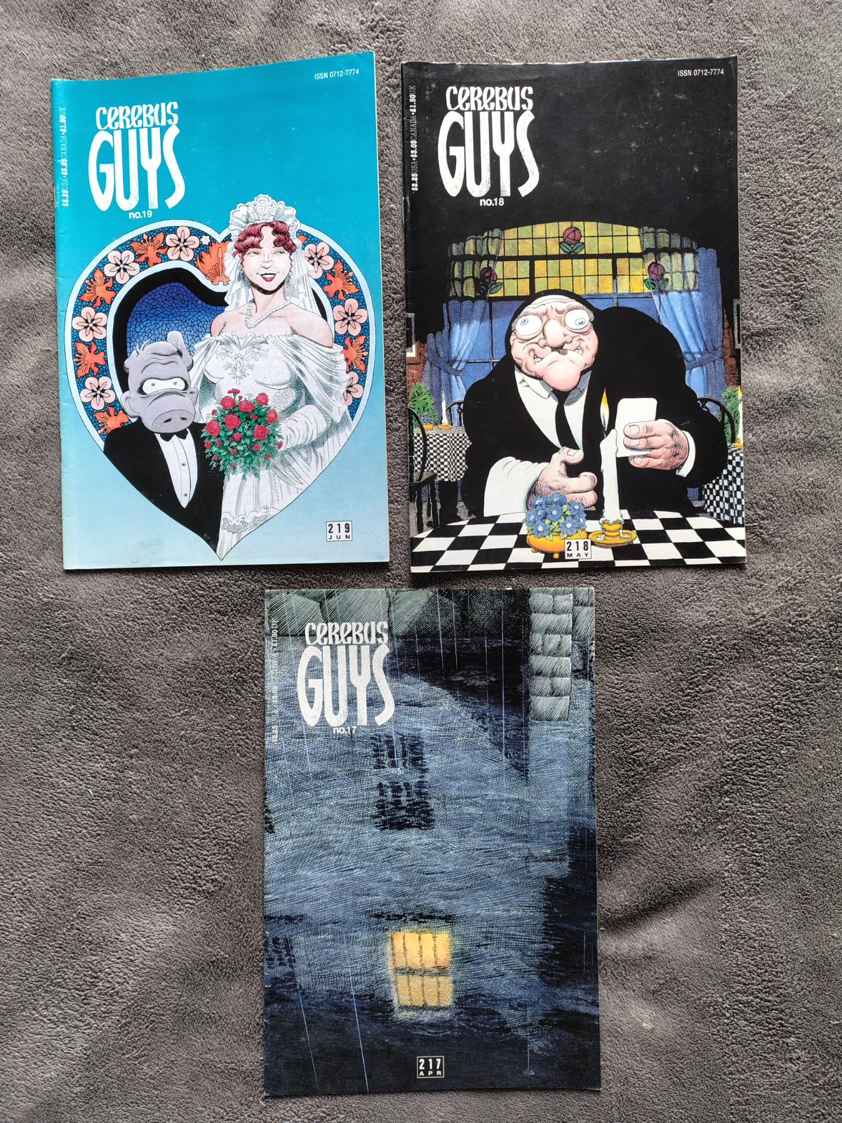 Cerebus Comic Lot Issues 217 218 219 Dave Sim Guys Storyline Run Vintage B&W