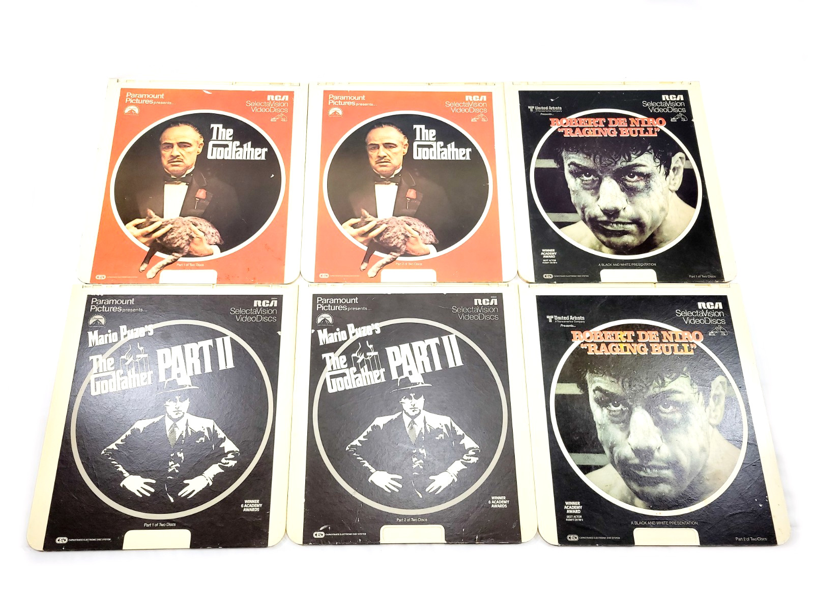 THE GODFATHER MOVIES 1 & 2 & Raging Bull RCA SelectaVision VideoDisc CED
