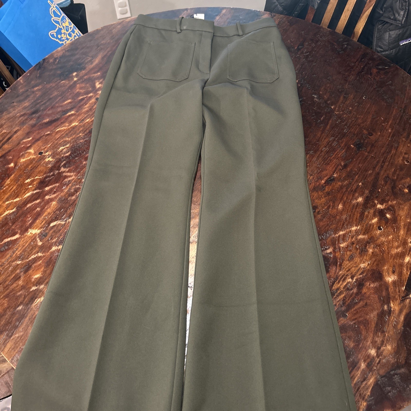 Reiss Women’s Wide Leg Pants Army Green Size US 10 Regular