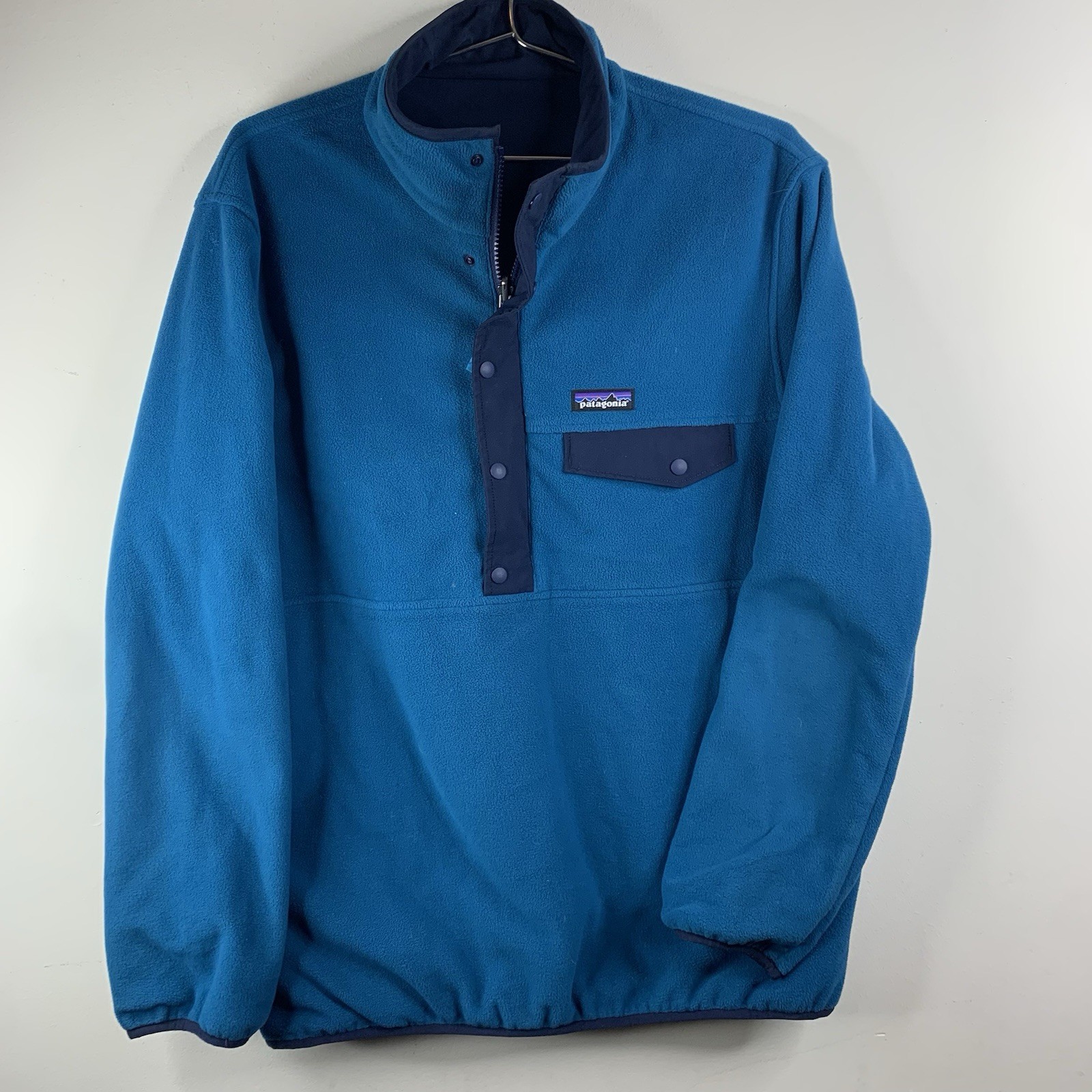 Patagonia Reversible Snap-T Glissade Pullover Mens Medium Fleece Blue 25385 Jack