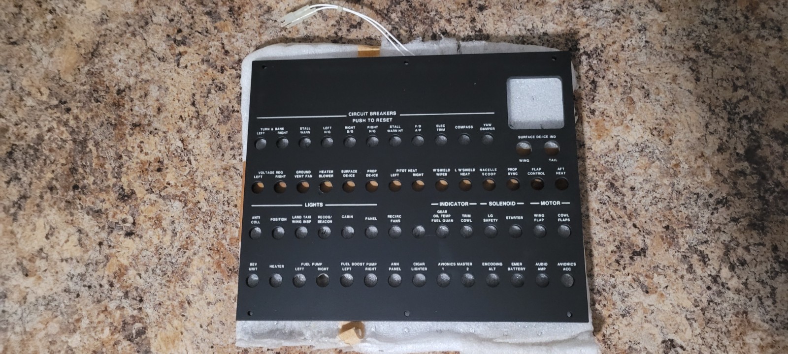 New Piper Aircraft Illuminated Circuit Breaker Panel PN# 71087-2 / 583-229 New Piper Aircraft Illuminated Circuit Breaker Panel PN# 71087-2 / 583-229