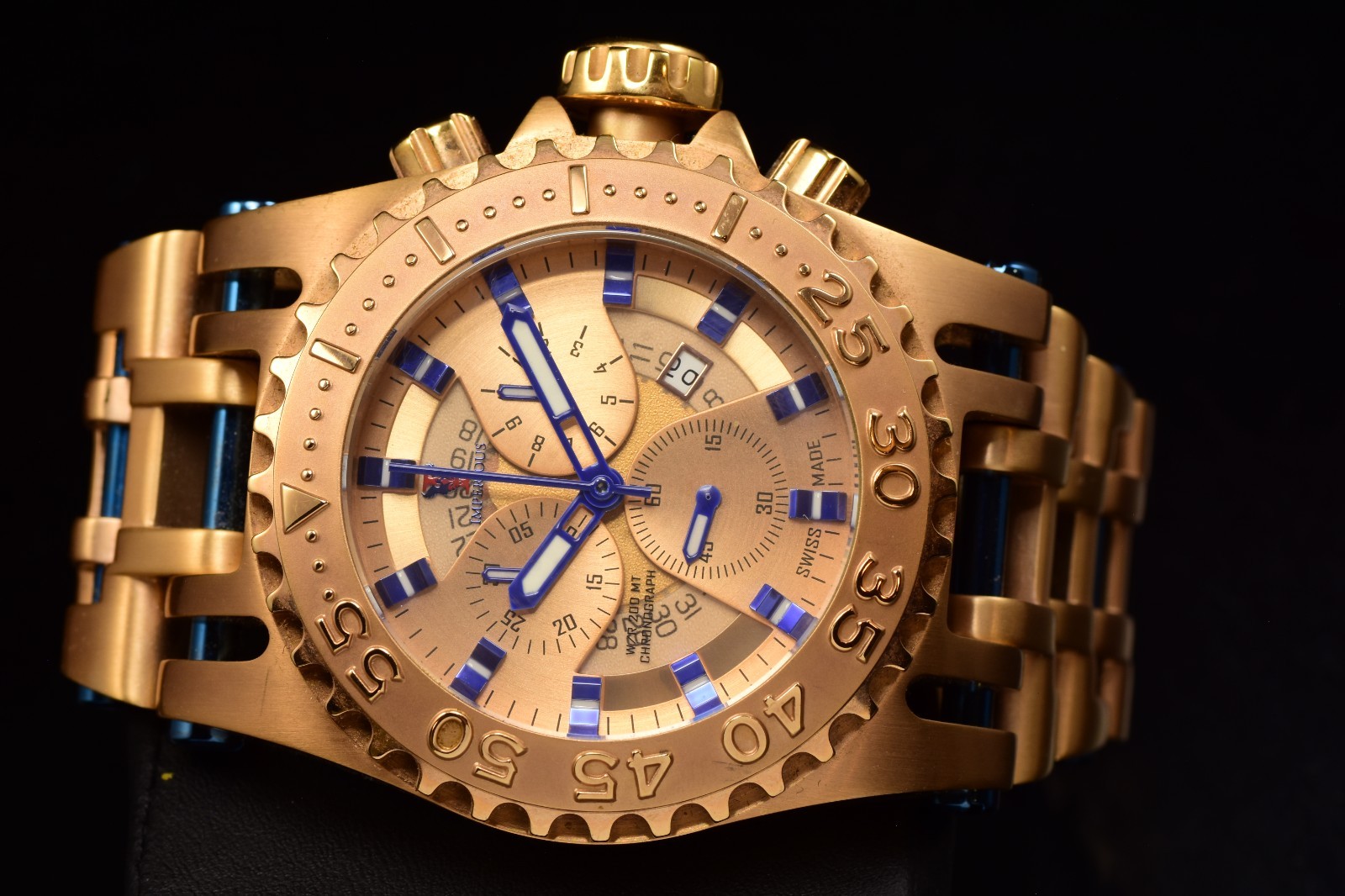 RARE Invicta Imperious Chaos SWISS MADE Rose Gold Dial Rose Gold Tone Mens Watch