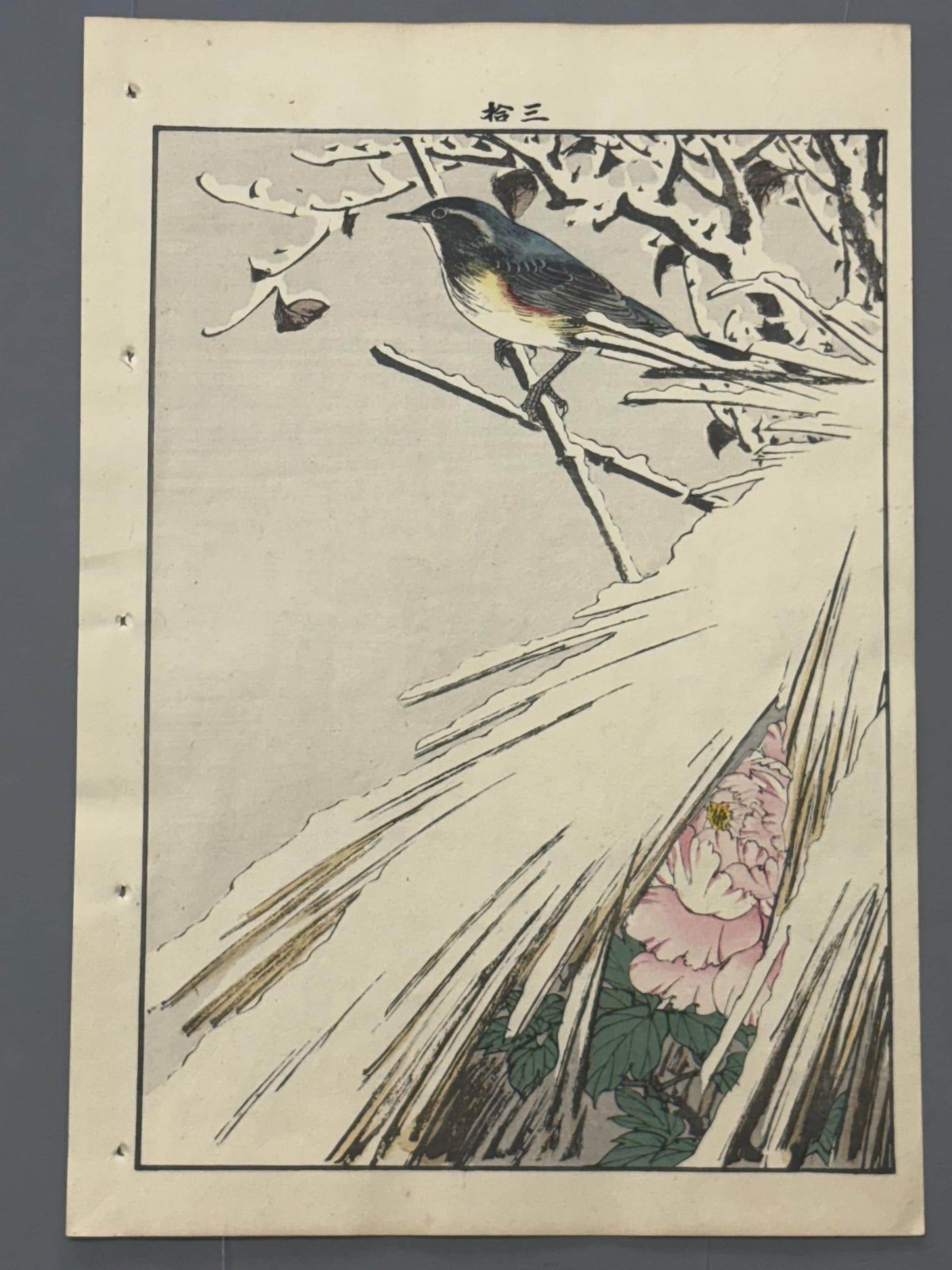 Japanese antique woodcut print, 1892, Imao Keinen, \