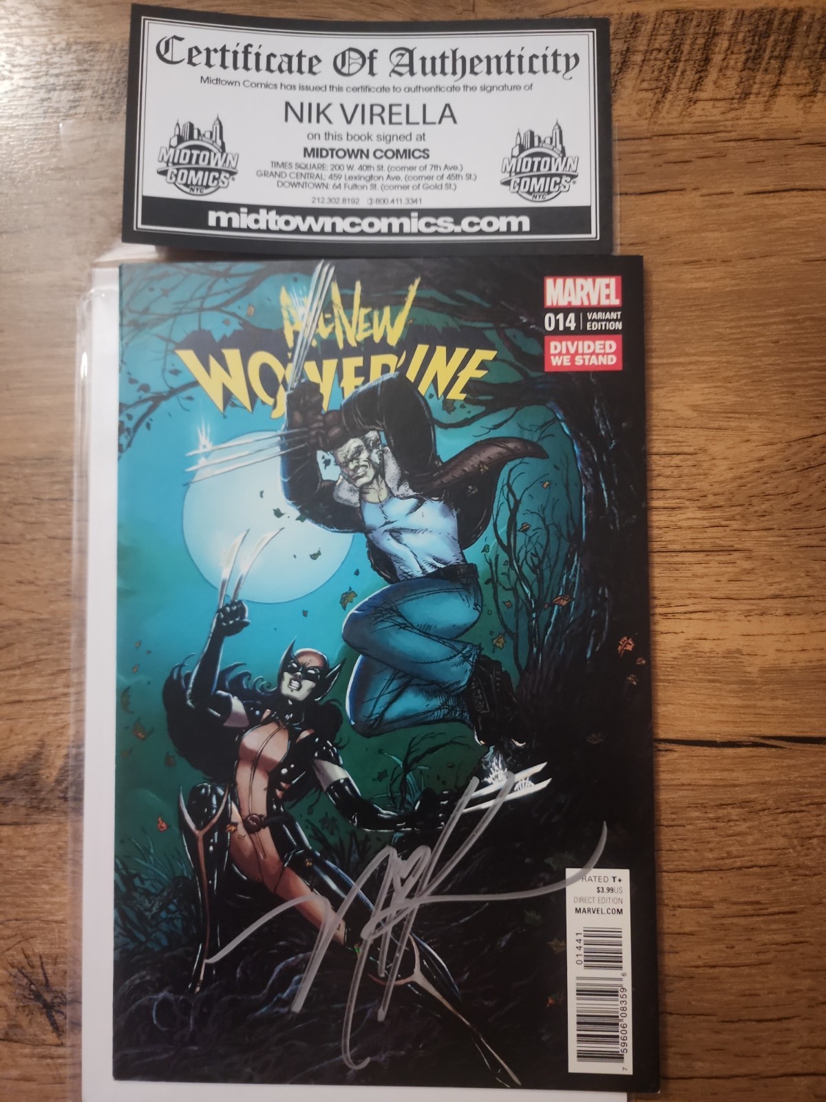 All-New Wolverine #14 Signed By Nik Virella Divided We Stand Variant Marvel 2015