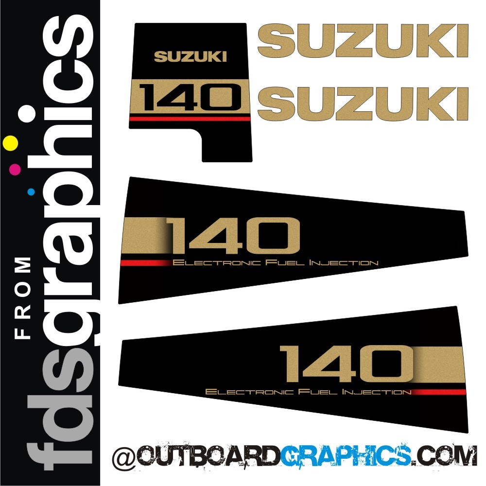 Suzuki DT140EFI outboard engine decals/sticker kit