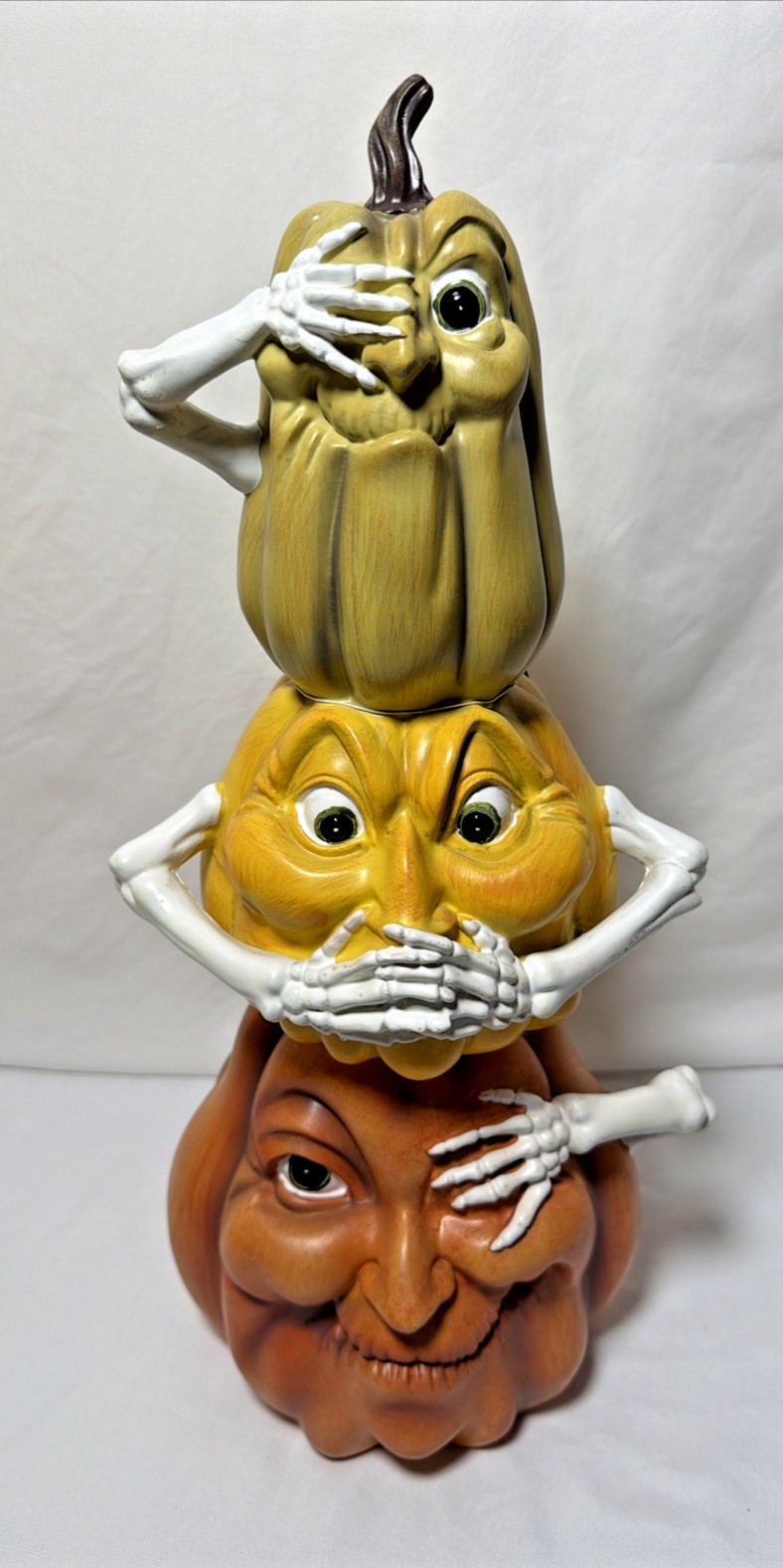 Stacked Jack-o’-lantern Funny Pumpkin Faces Creepy Fun Halloween Decor