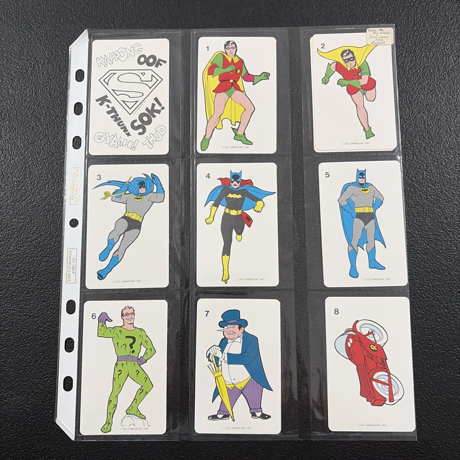 1977 ROBIN Game cards (1 - 10) Russell Russell\'s Super Hero Color-A-Deck 1977 ROBIN Game cards (1 - 10) Russell Russell\'s Super Hero Color-A-Deck