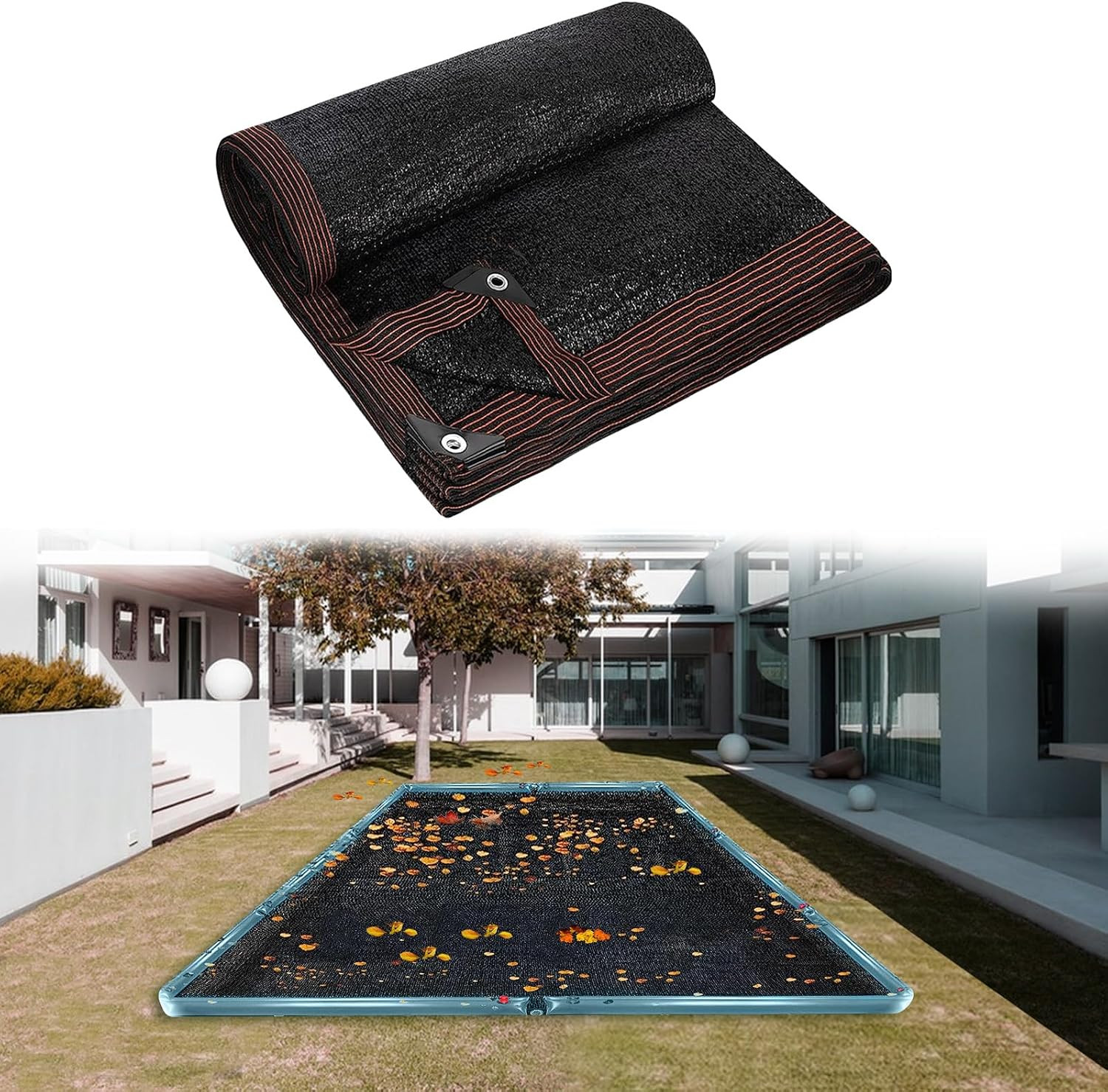 16 X 26FT Pool Leaf Net Cover- Thicken Rectangle Leaf Netting for Inground
