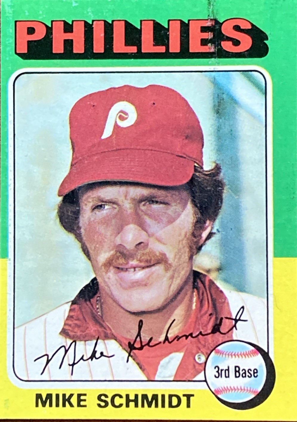1975 Topps Mike Schmidt #70 Philadelphia Phillies Baseball Card, Base Set, HOF 1975 Topps Mike Schmidt #70 Philadelphia Phillies Baseball Card, Base Set, HOF