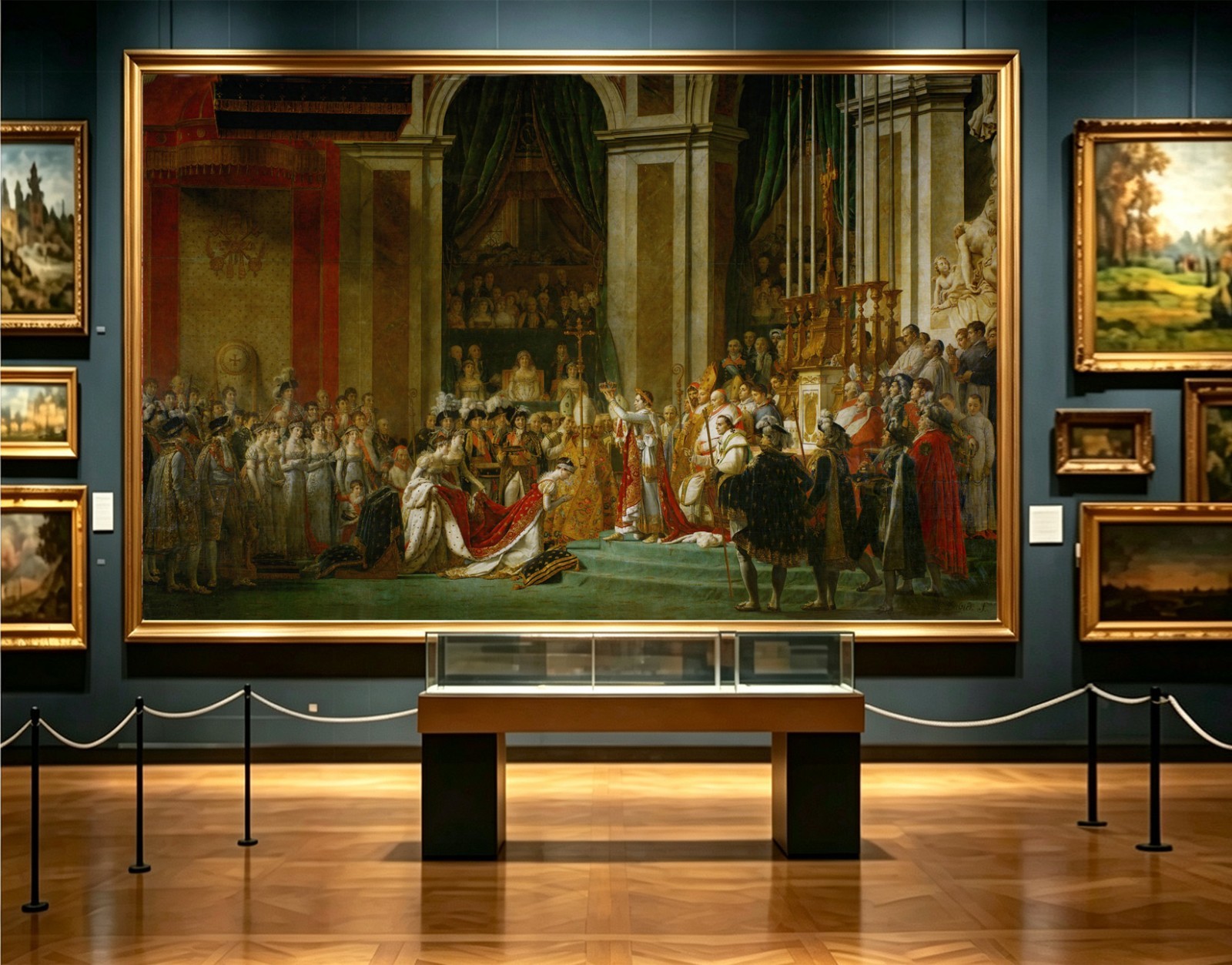 The coronation of Napoleon by Jacques Louis David giclee canvas print+hand paint