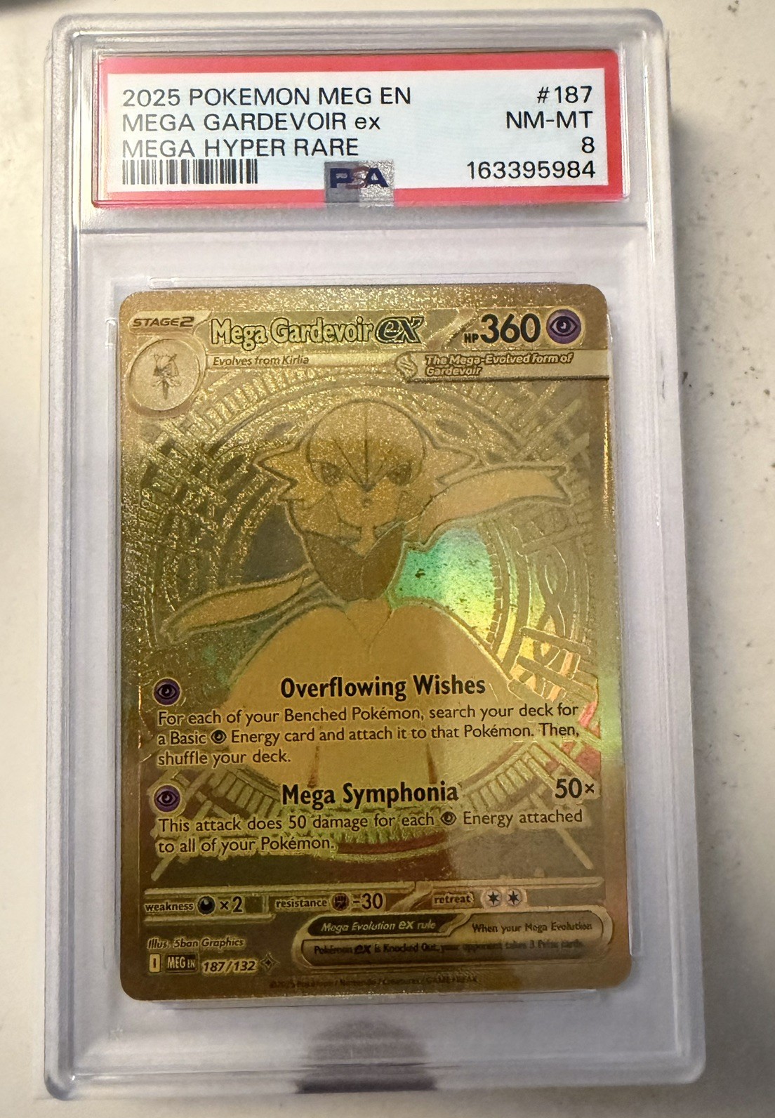 2025 POKEMON MEG EN-MEGA EVOLUTION MEGA HYPER RARE #187 MEGA GARDEVOIR EX PSA 8