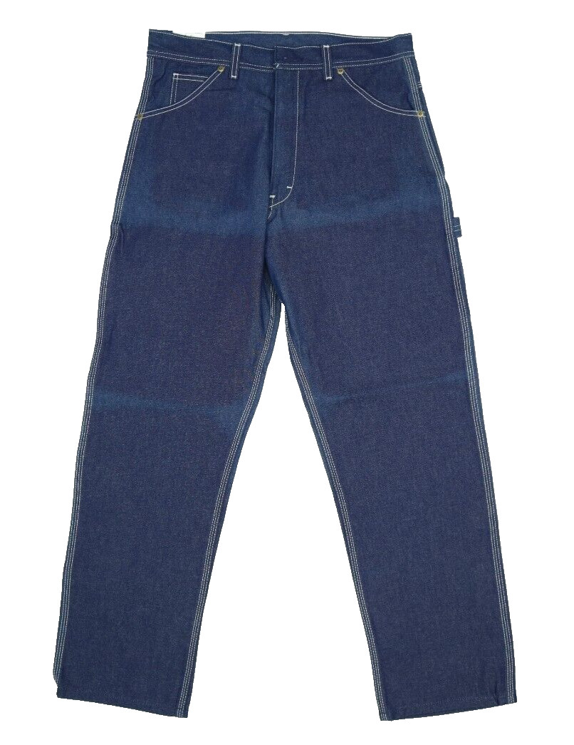 Vintage NOS Key Mens Dark Washed Dungarees 12 oz Denim Carpenter Jeans 33 x 30