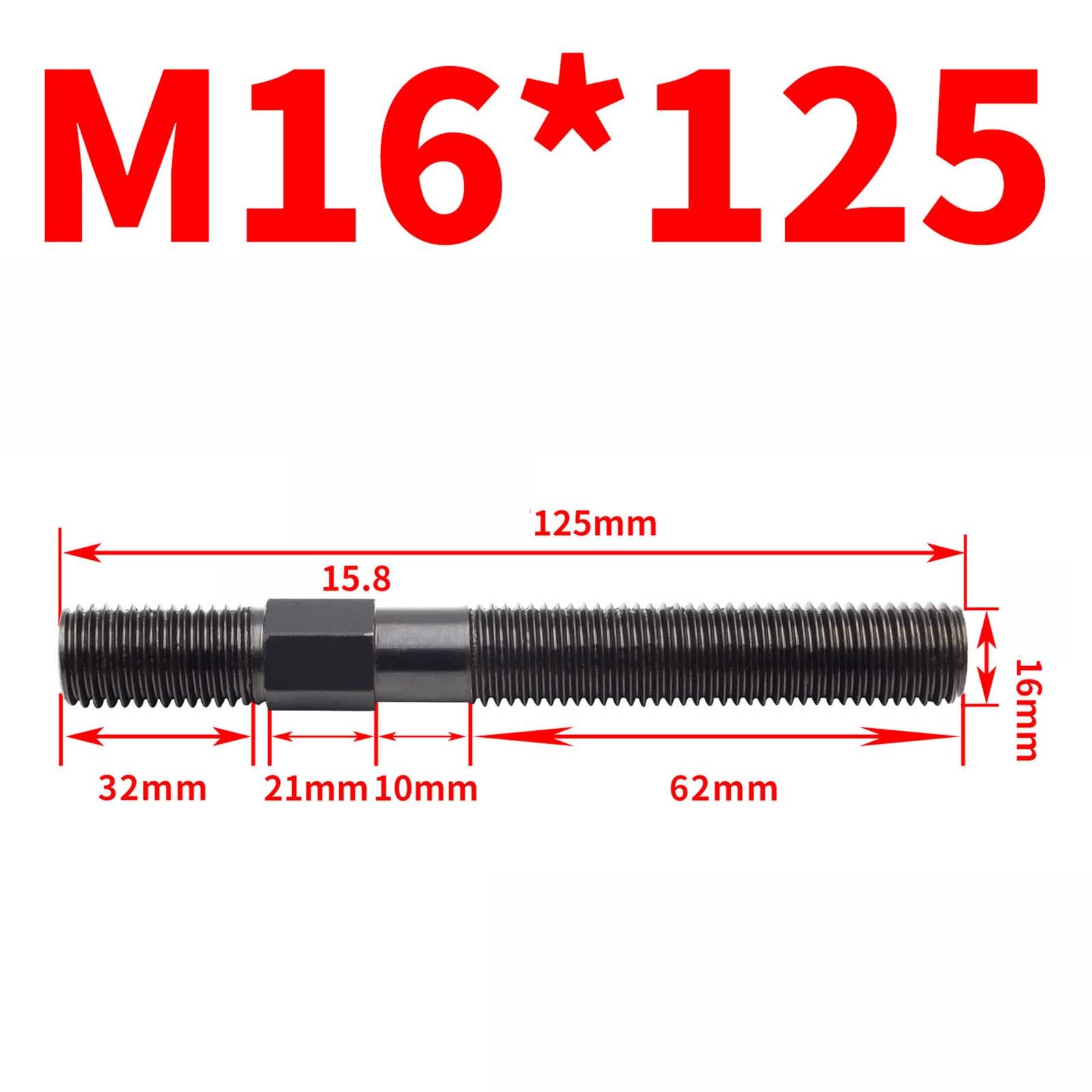 Black 10.9 / 12.9 High Strength Double End Threaded Stud Screws Bolts Axle Rod