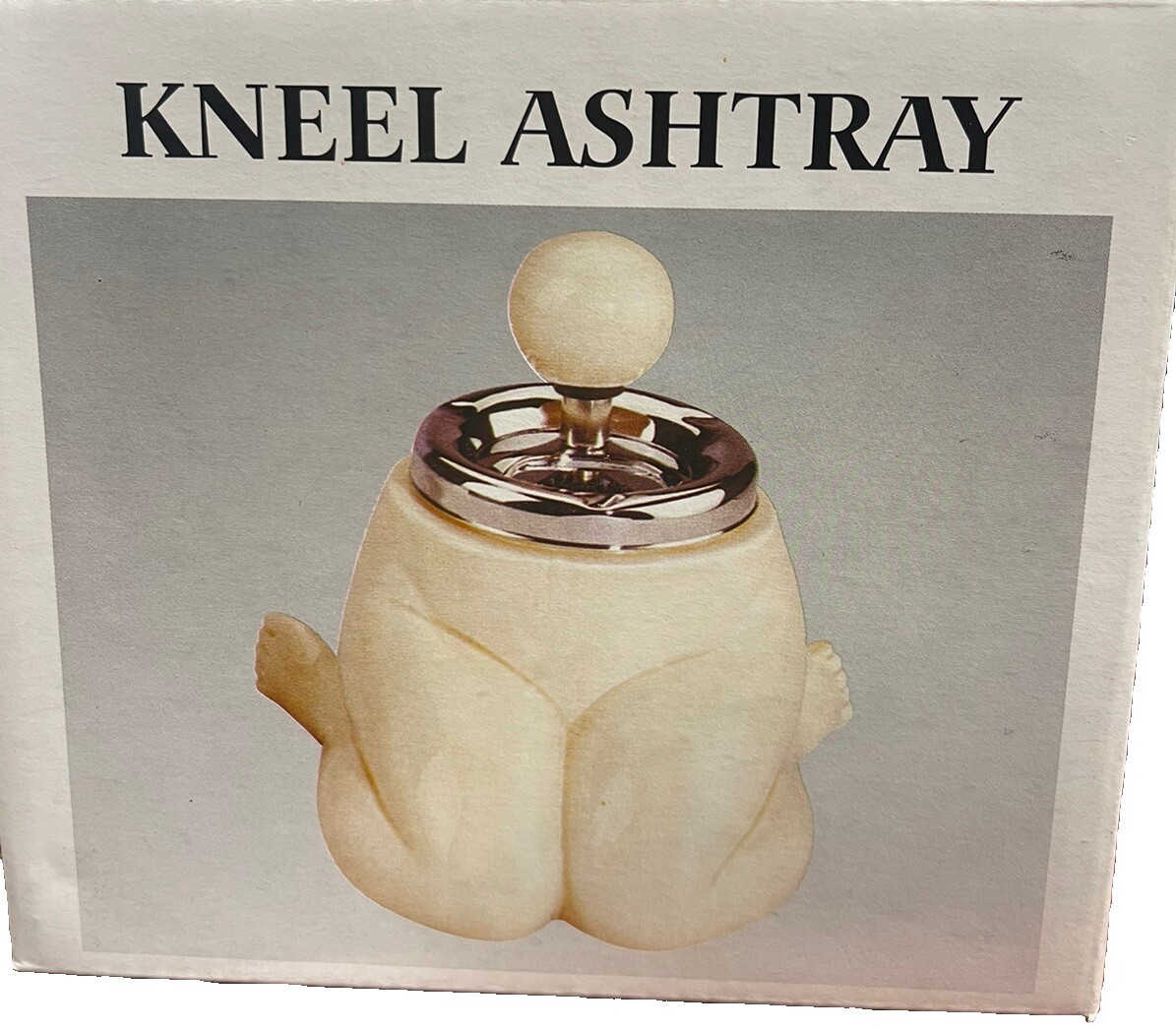 Vintage Retro Ceramic Kneel Push Down Smokeless Ashtray Pot Rare Kneeling Risque Vintage Retro Ceramic Kneel Push Down Smokeless Ashtray Pot Rare Kneeling Risque