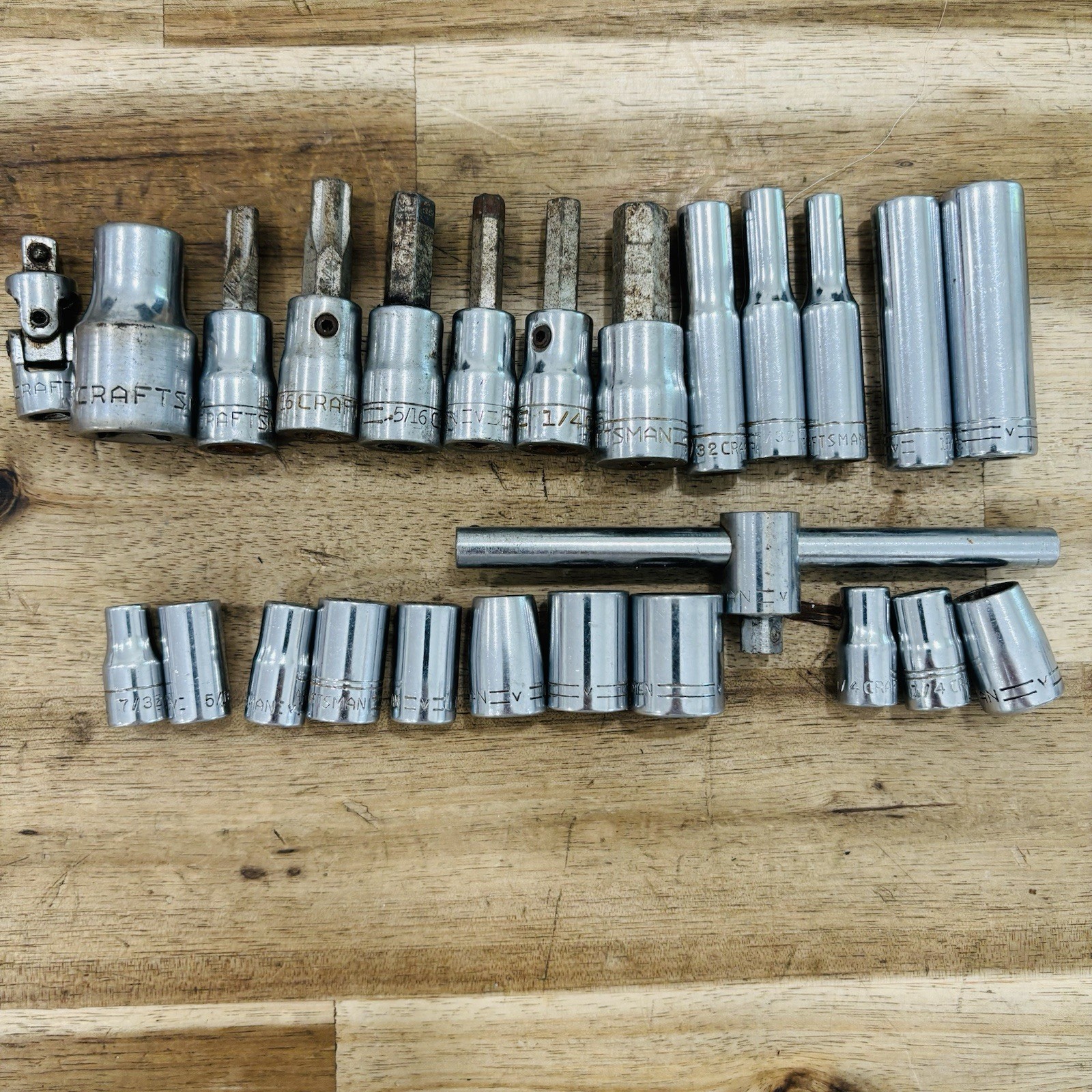 Craftsman Socket Set 1/4” Drive =V= V-Series 25 Piece Mixed Lot Vintage