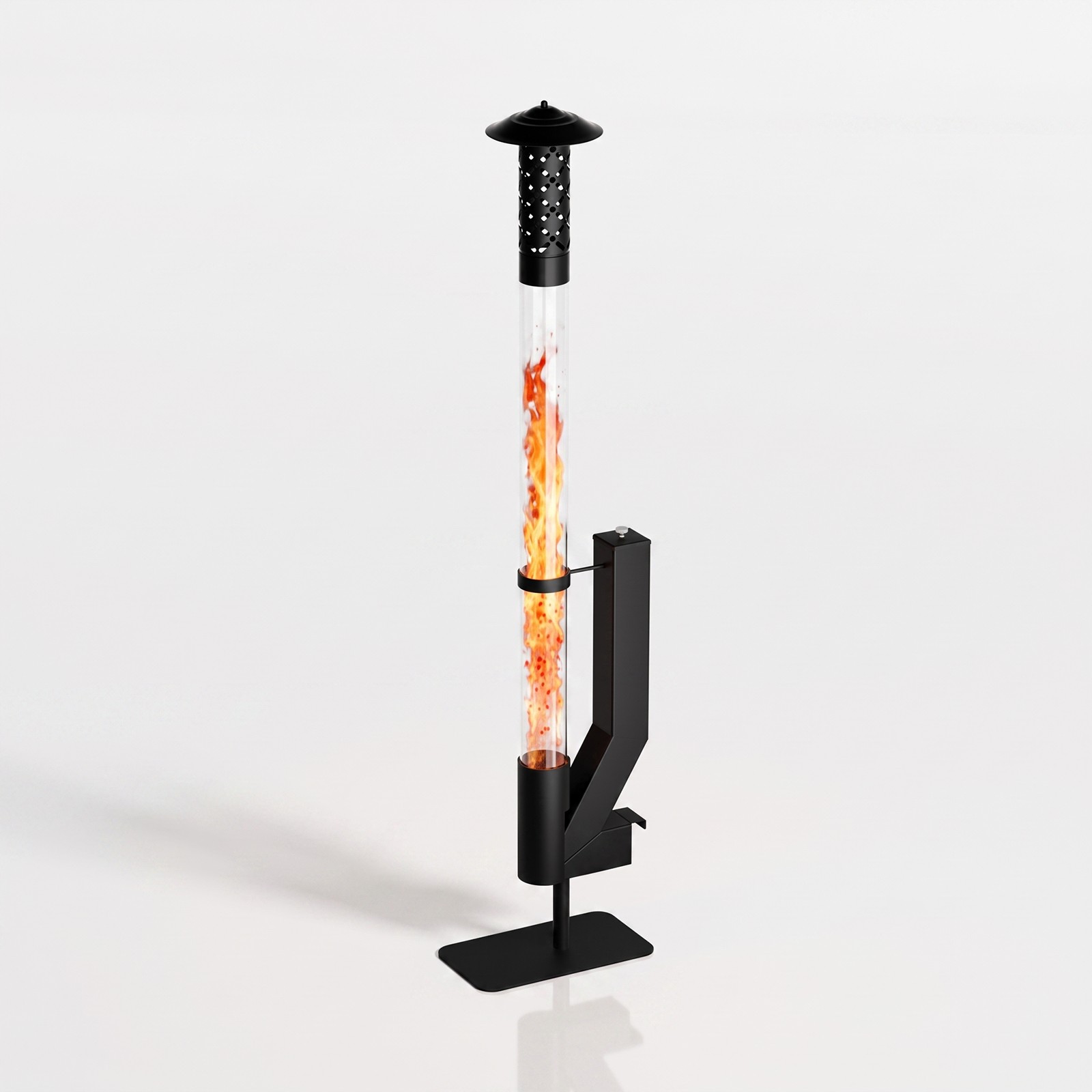 NAIZEA 62\'\' H / 71\'\' H Wood Pellet Patio Heater,Outdoor Fire Pit with Glass Tube