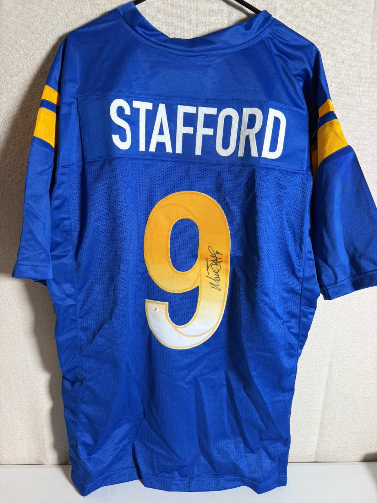 Authentic Matthew Stafford Autograph Home Blue Large L.A. Rams Jersey ( PAAS ) Authentic Matthew Stafford Autograph Home Blue Large L.A. Rams Jersey ( PAAS )