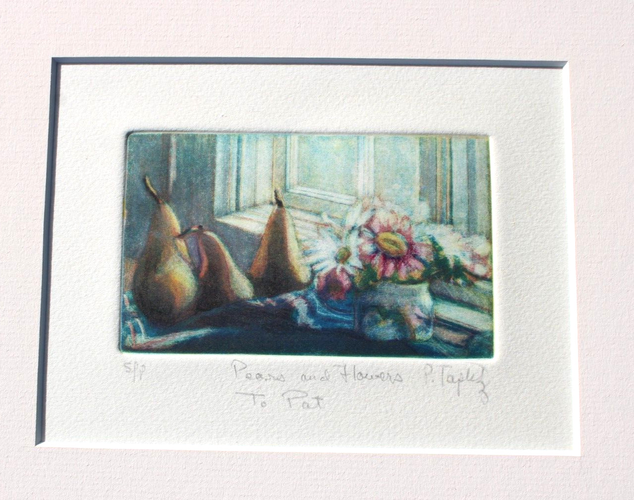 PHYLLIS TAPLITZ SIGNED HAND COLORED ETCHING 