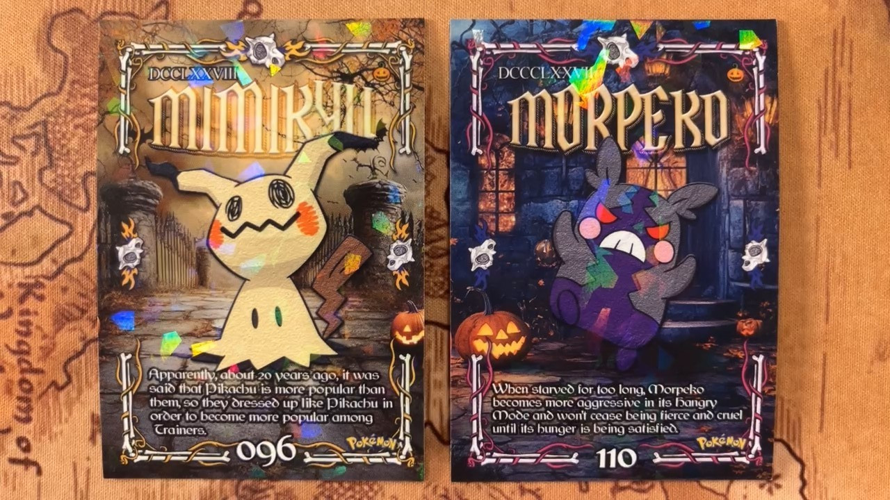 Mimikyu Morpeko Ice Holo Pokemon Prisma Halloween NonTCG -HW110