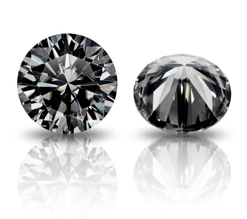 2Ct Pair Round Cut Fancy Black Color VVS1 Diamond Premium Quality gemstone 2 Pc