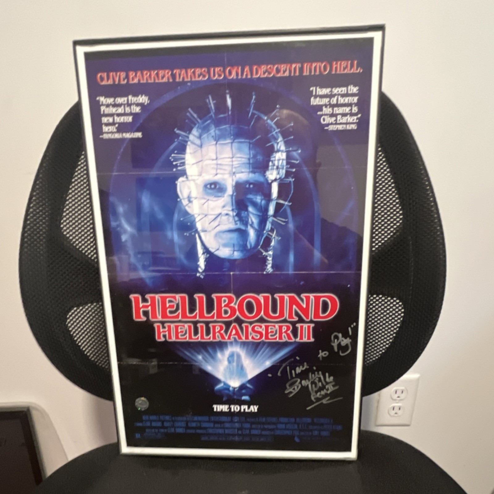 Hellbound: Hellraiser II Original Autographed Framed Movie Poster Hellbound: Hellraiser II Original Autographed Framed Movie Poster
