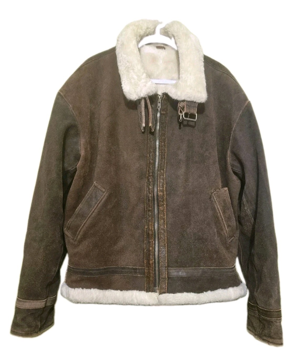 VTG WILSON\'S LEATHER TYPE B3 STYLE SHEARLING FLIGHT BOMBERS JACKET LARGE
