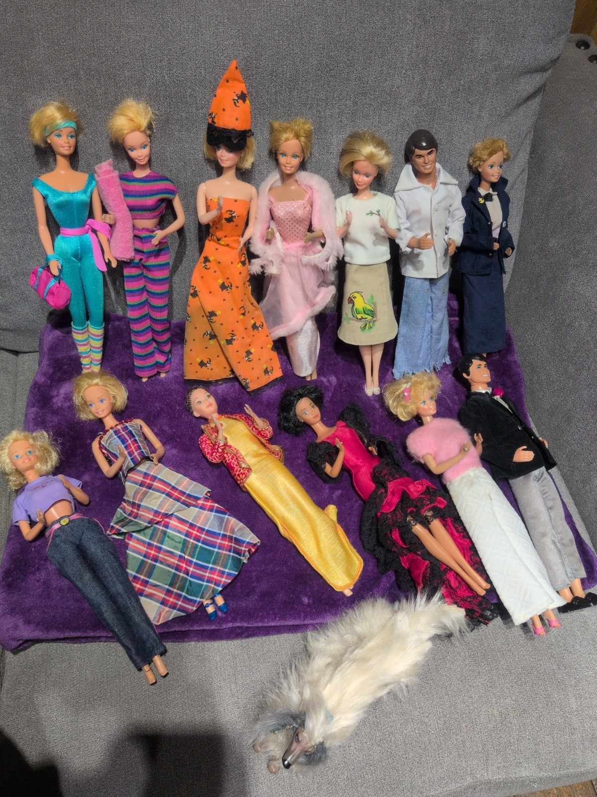 Vintage Mattel Barbie Ken Doll Lot 13 Dolls 1970\'s/80\'s Clothes Afghan Dog