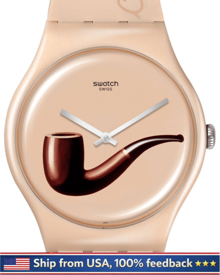 NEW & GENUINE Swatch X Magritte Limited Editio - LA TRAHISON DES IMAGES S029Z124 NEW & GENUINE Swatch X Magritte Limited Editio - LA TRAHISON DES IMAGES S029Z124