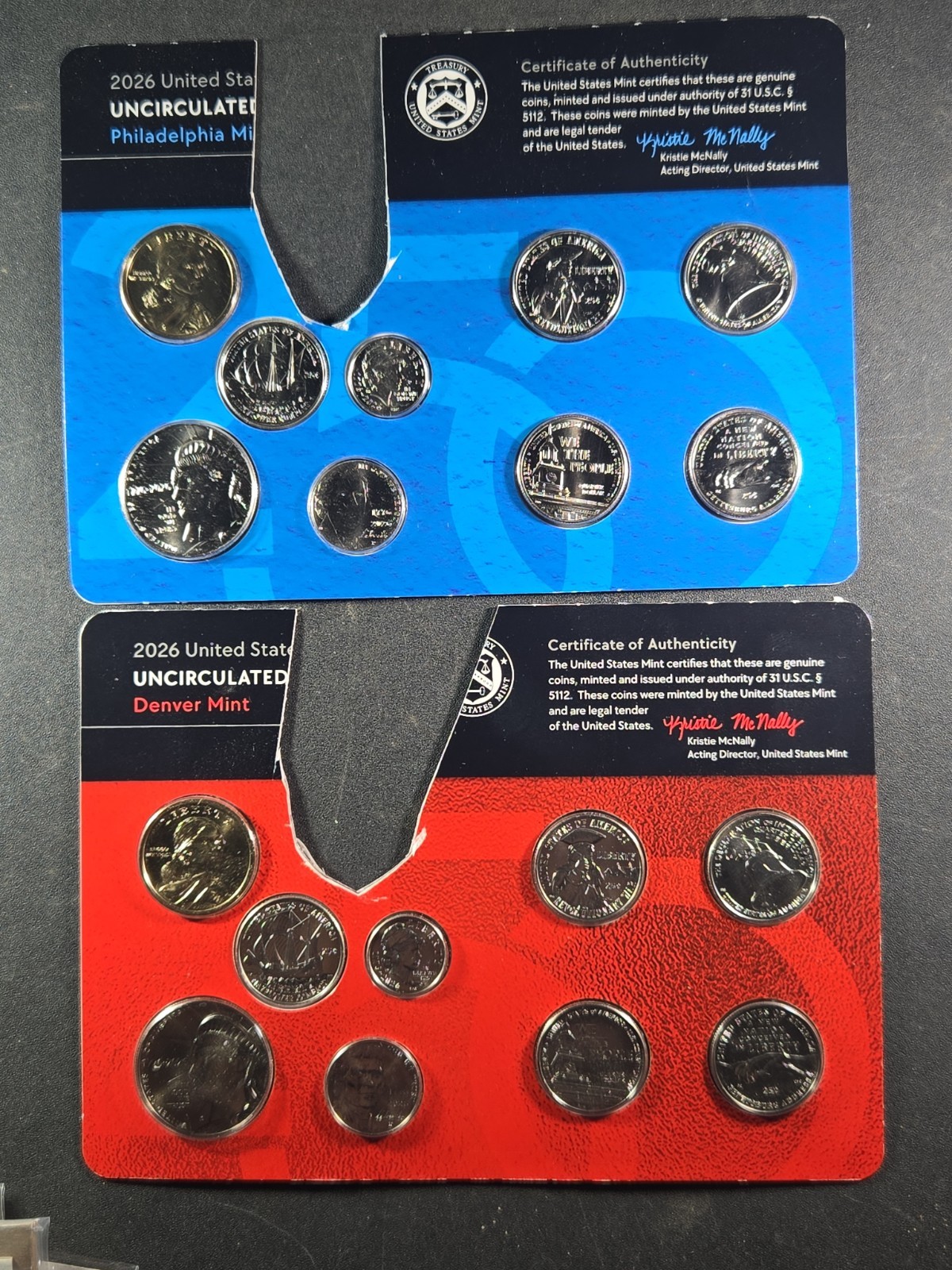 2026 P & D US Uncirculated PARTIAL Set 18 coins NO CENTS - NO CENTS -  NO CENTS