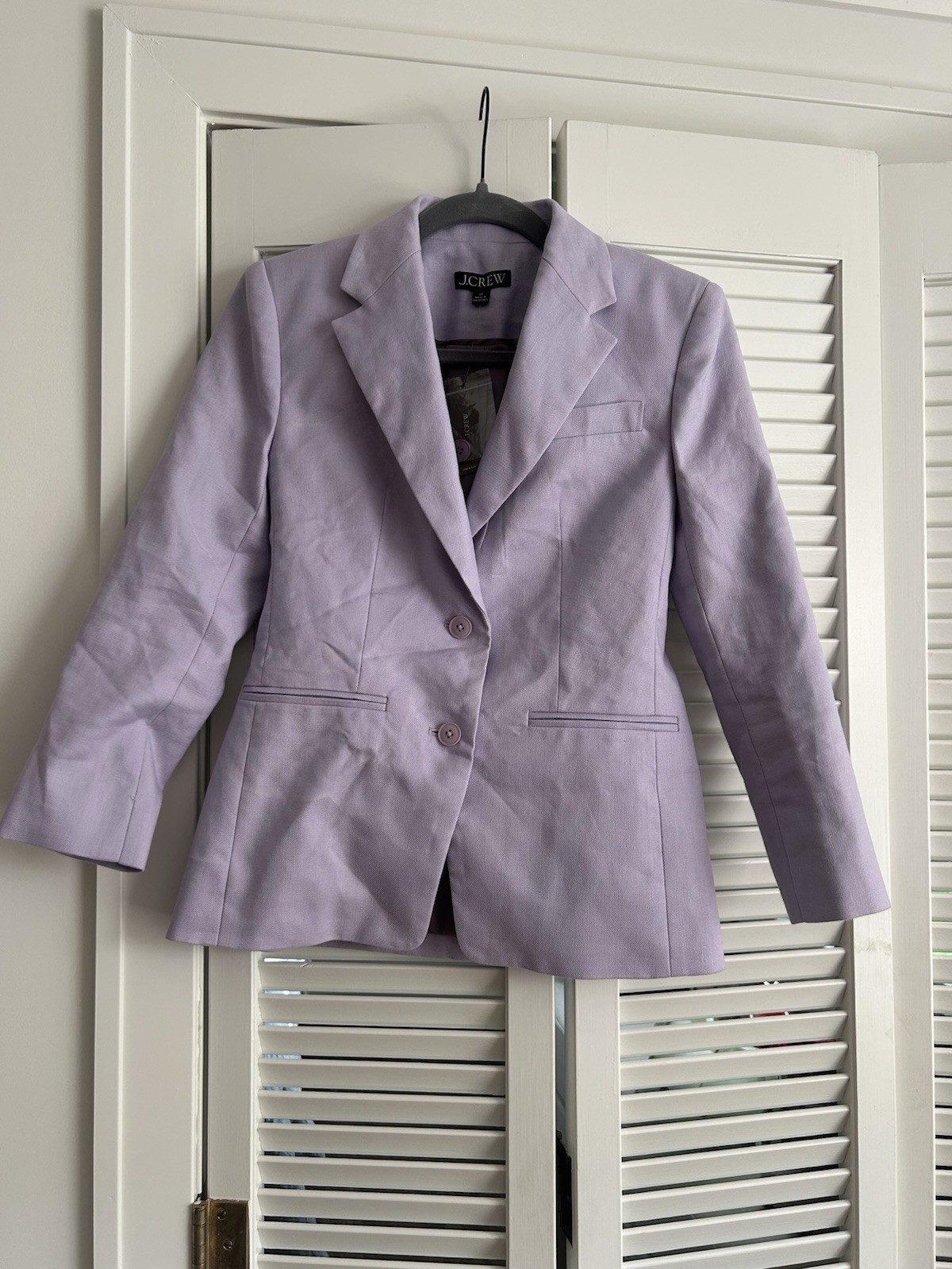 NWT J Crew Margeaux Blazer Stretch Linen Blend Size 2P 2 Petite Lavender Blush