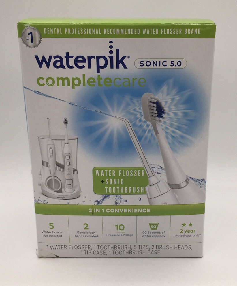 WATERPIK WP-861W COMPLETE CARE 5.0 WATER FLOSSER SONIC TOOTHBRUSH WHITE WATERPIK WP-861W COMPLETE CARE 5.0 WATER FLOSSER SONIC TOOTHBRUSH WHITE