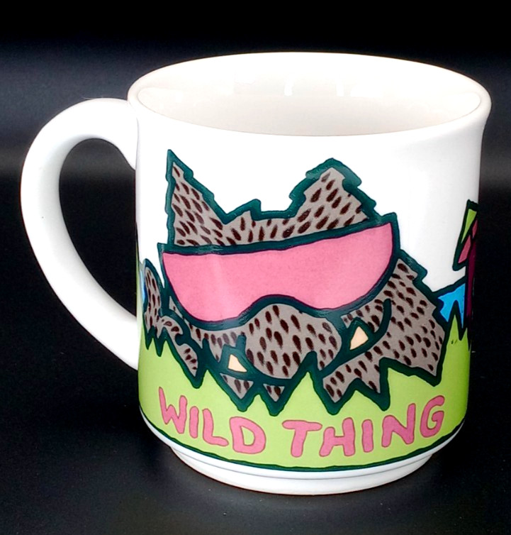 Vintage WILD THING Max the Dog Coffee Mug Pop Art Sunglasses Cold Drink 1970\'s