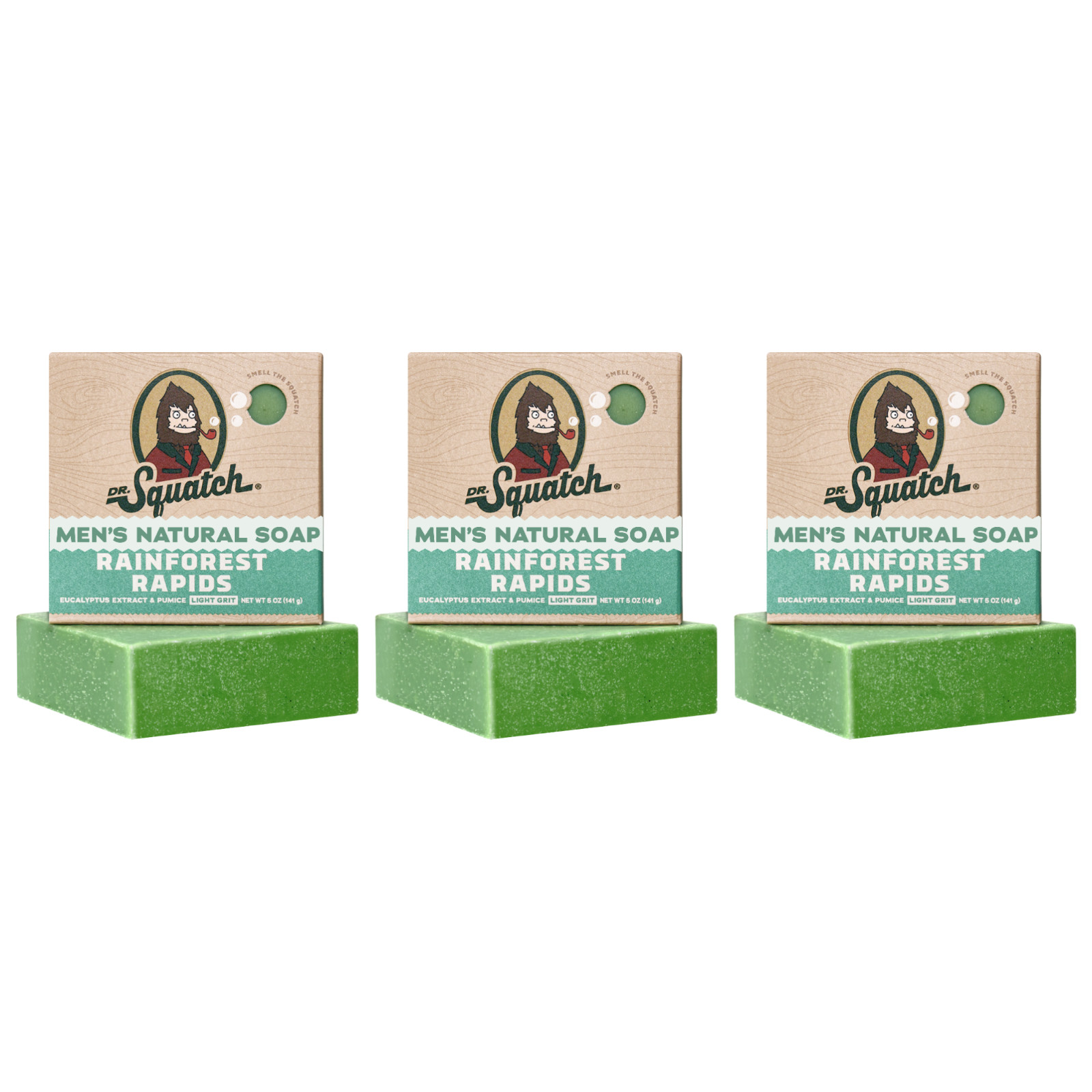Dr. Squatch Men's Soap Rainforest Rapids 5 oz 3-Bar Pack Dr. Squatch Men's Soap Rainforest Rapids 5 oz 3-Bar Pack